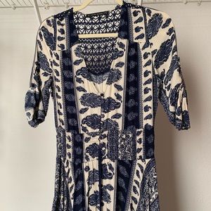 Blue + White beautiful maxi dress